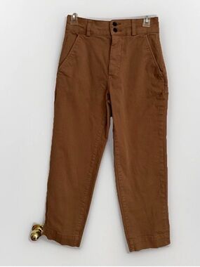 Everlane Utility Straight Leg Pants Women's 2 Organic Cotton Cropped Brown